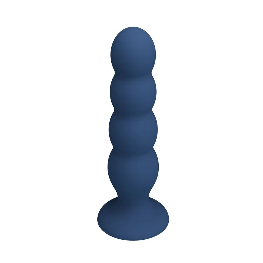 MR PLAY - ANAL PLUG WITH 4 METAL BALLS AND SUCTION CUP BLUE